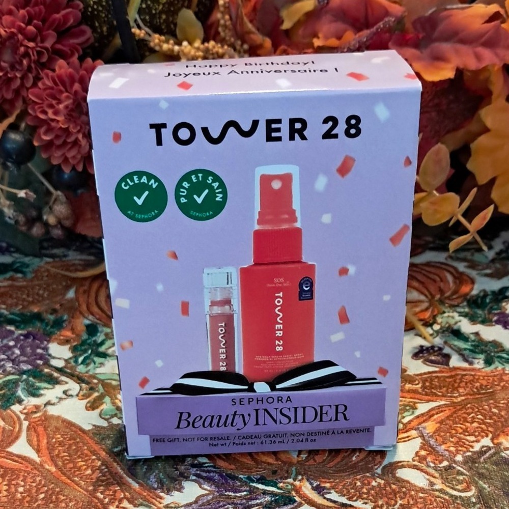 Tower 28 SOS Facial Spray + ShineOn Lip Jelly Pistachio Travel Set (2pc)